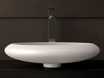 STONE - Countertop oval single washbasin by Glass Design - view 2